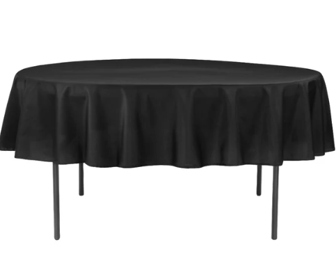 Black 90 inch Tablecloth for 60inch Round Table